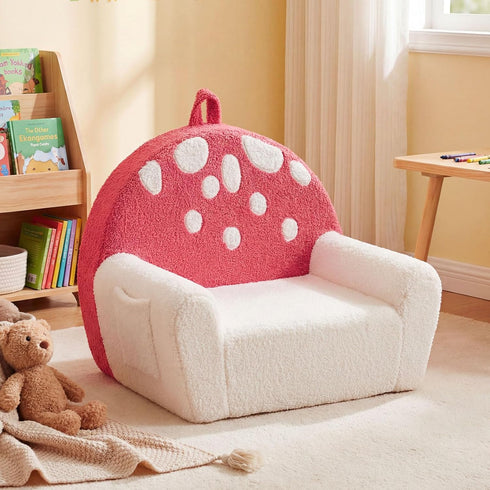 3+ Costzon Kids Couch, Comfy Toddler Soft Sofa Chair with Fleece Fabric Cover, Kids Furniture for Playroom, Children