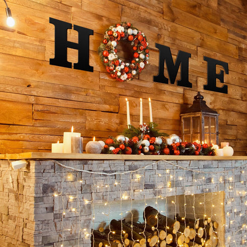 Jetec 4pc 12 Inch Farmhouse Wall Decor, Wooden Letters Hanging Home Sign for Living Room, Entryway Home Art (Black)