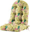 Floral High-Back Seat Cushion - Waterproof Outdoor Adirondack Chair Cushion for Patio