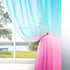 Pink and Green Mermaid Curtains Set of 1, Sheer Panel Gradient Ombre for Girls Room, 52 x 63 Inch