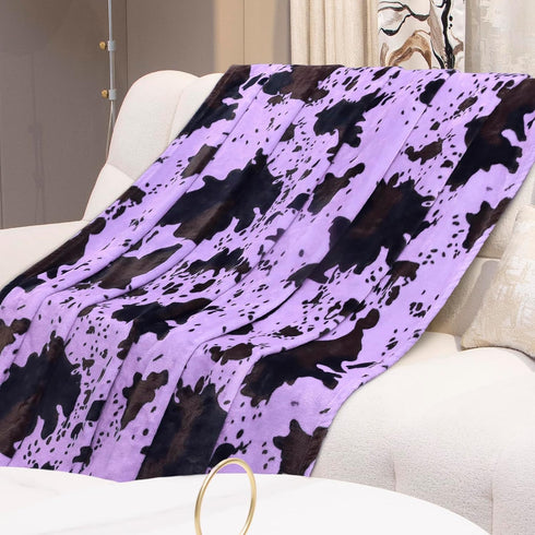 40"x50" Purple Throw Blanket for Girls, Cute Soft Small Fleece Blankets for Bed Nursery Stroller Crib, Lavender Purple