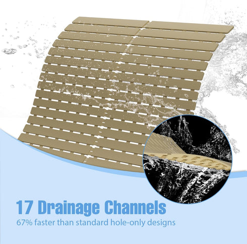 Stall,236 24x24 Inch Shower Mat Non-Slip Bath Mat for Tub and Shower Suction Cups with Drain Holes, Quick Dry Machine