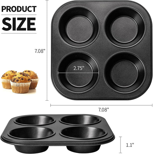 Air Fryer Muffin Pan, 2 Pack Cupcake Molds for Toaster Oven, Nonstick Baking Pan for Counter Top Oven