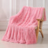 Tuddrom Extra Soft Faux Fur Blanket Queen Size 80" x 90", Solid Reversible Fuzzy Long Hair Shaggy Blanket, Pink