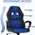 BORGEBY 360Swivel, Blue Massage Gaming Chair for Kids, Ergonomic Office Chair Computer Chair with Adjustable High Back