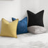 decorUhome Set of 2 Decorative Outdoor Throw Pillow Covers, 20x20 Square Linen Rustic Farmhouse Dark Blue