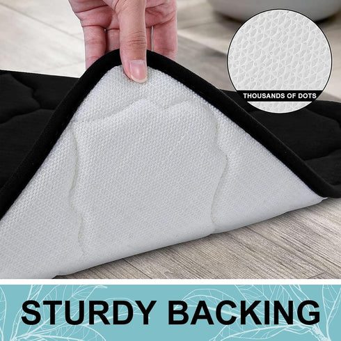 OLANLY Memory Foam Toilet Rugs U-Shaped 24x20, Ultra Soft Non-Slip Bathroom Mats, Machine Washable Contour Bath Rugs