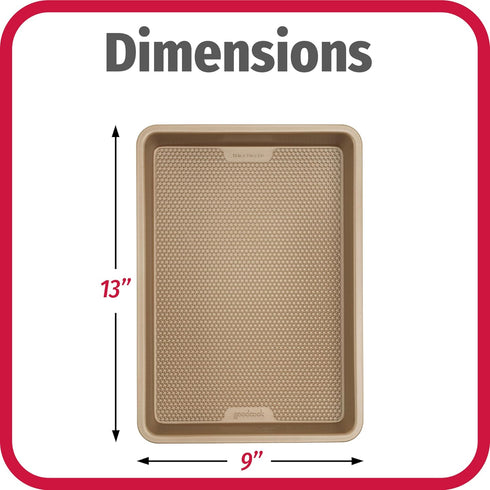 GoodCook BestBake Nonstick Textured Carbon Steel Oblong Pan, 9" x 13", Bronze