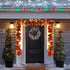 Glintoper Christmas Poinsettia Garland - 5.9 FT Lighted Artificial Garland with 36 Red Flowers, Battery Operated