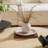 Counter- 11.8" Farmhouse Rustic Coffee Table Tray for Home Decor, Round Wooden Powder Compressed Decorative Tray, Wood