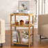 VASMIA 3-Tier End Table, Side Table with Storage Shelf, Bamboo Nightstand Bedside Table for Small Spaces, Bedroom