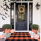 Cotton Orange and Black Plaid Rug - 27.5''x43'' Hand-Woven Washable Decorative Mat for Fall Outdoor Entryway