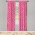 Ambesonne Pink Polka Dots Window Curtains - Monochrome Layout Pattern, Lightweight Decor 2-Panel Set with Rod Pocket,