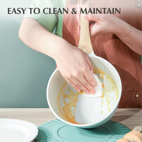 SENSARTE Sauce Pan Bakelite Handle Replacement, Compatible with 2.6 QT Saucepan with Lid, White