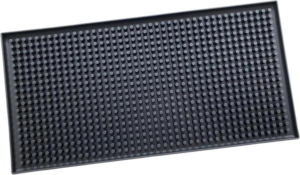 Small Bar Mat, 6" x 12" PVC Black Coffee Mat for Home Bar Essentials, Spill Mat for Kitchen Countertop, 1 PCS