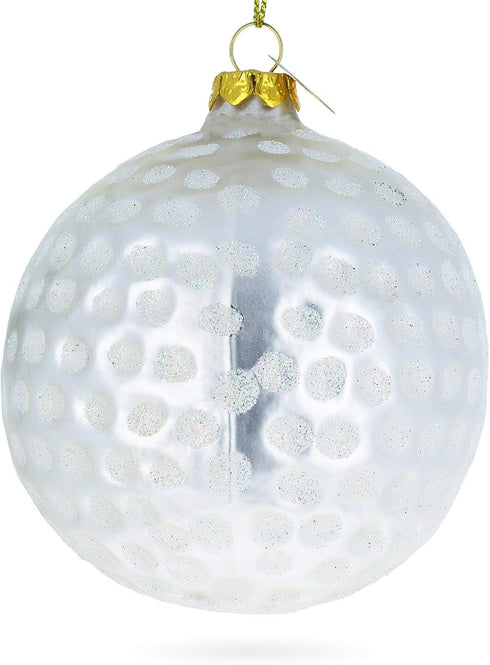 Textured Golf Ball Blown Glass Christmas Ornament