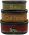 CVHOMEDECO. Primitives Rustic Oval Bless Our home Cardboard Nesting Boxes, Large 9-3/4