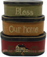 CVHOMEDECO. Primitives Rustic Oval Bless Our home Cardboard Nesting Boxes, Large 9-3/4