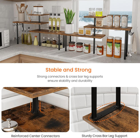 Homode Kitchen Countertop Organizer Corner Shelf, 3 Tier Space Saving for Kitchen Counter