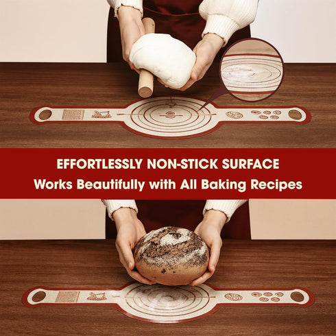 2PCS Set Sourdough Silicone Bread Sling for Dutch Oven, Non-Stick Reusable Baking Mat with Long Handles, Essentials