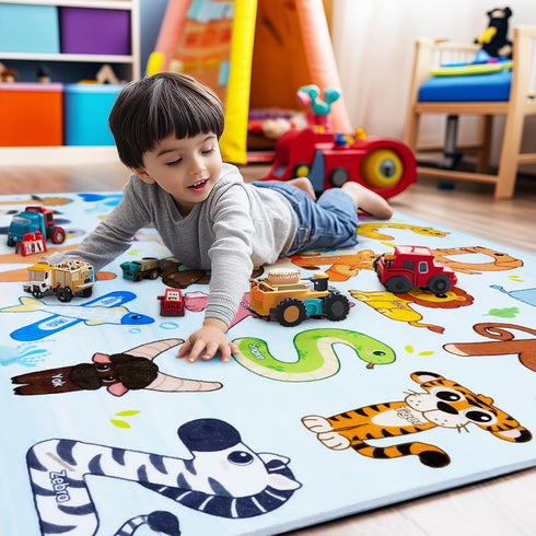 Bolacrom Kids Rugs for Playroom Educational Rug for Learn The ABC Alphabet, Soft Machine Washable Non-Slip Cute Carpet