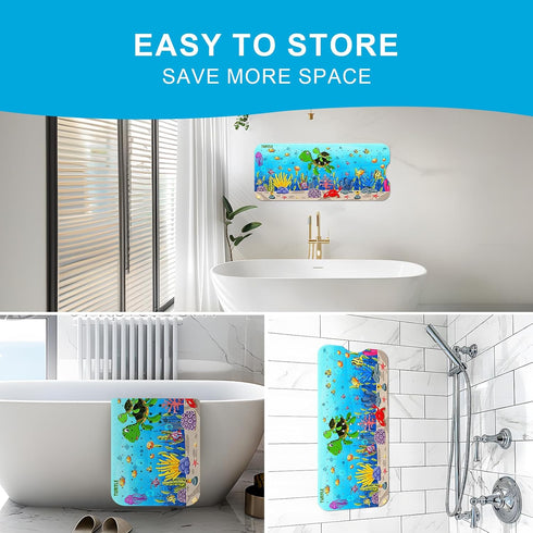 40''x16'' XIYUNTE Baby Bath Mat for Tub Non Slip Kids Bath Mat - Extra Long Cartoon Bathtub Mat Non Slip Kids Shower