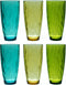 QG 23 fl oz BPA Free Acrylic Plastic Iced Tea Cup Glass Tumbler Set of 6, Assorted Colors, DF131