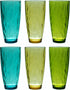 QG 23 fl oz BPA Free Acrylic Plastic Iced Tea Cup Glass Tumbler Set of 6, Assorted Colors, DF131