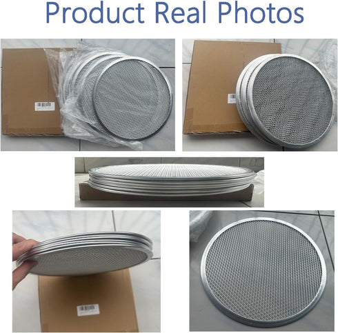 6 Packs 7 Inch Aluminum Alloy Pizza Pan with Holes, Commercial Grade Baking Screen for Oven Round Pizza Crisper