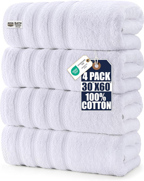 Utopia Towels 4 Pack Premium Extra Large Bath Towels Set, (30 x