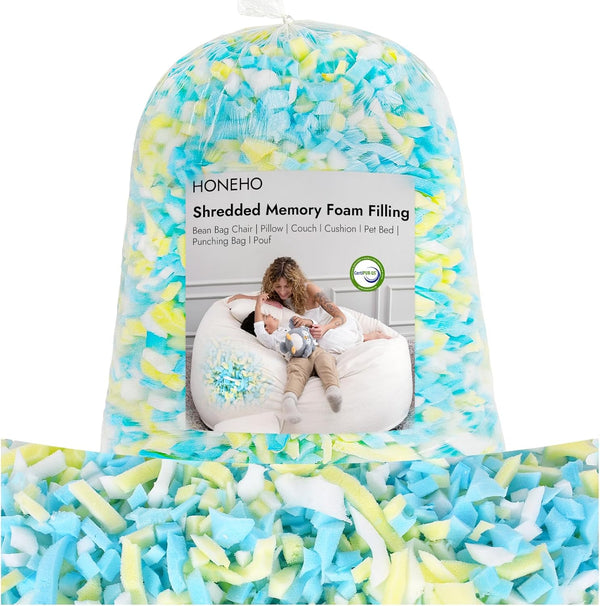 6lbs Shredded Memory Foam Bean Bag Filler, Soft and Convenient Bean Bag