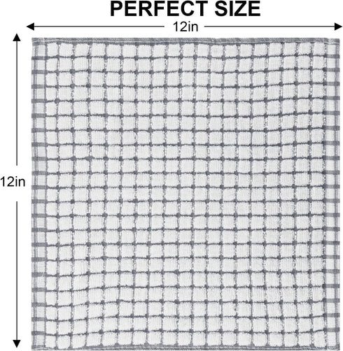16 Pack 12 12 Inches Kitinjoy Cotton Terry Kitchen Dish Cloths, x Super Soft and Absorbent Dish Rags, Quick Drying Dish