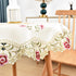 33 Inch Wolkemer Jacquard Small Round Tablecloth Vintage Floral Embroidered Lace Beige Table Cover for Nightstand End