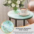 Katrawu Blue(11.81" 11.81" 23.62" C Shaped end Table,Wood Round Side Table for Couch,Small Sofa Table with Metal Frame