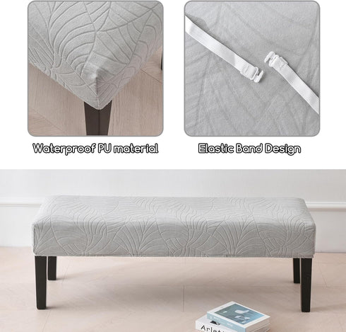 FUANGUI Waterproof Bench Cover, Stretch Jacquard Dining Bench Cover for bedrooms, Living Rooms, Kitchens, Protector