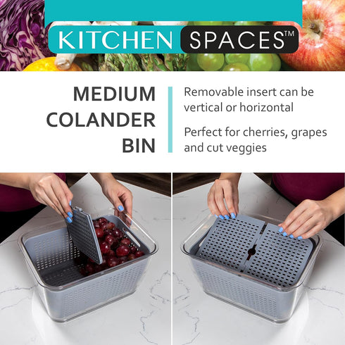 Kitchen Spaces Colander Bin, Medium, Gray - Model 1465A6-AMZ