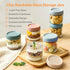MOLADRI 4 Pack 12oz Glass Clear Storage Canister with Airtight Lid, Overnight Oats Containers, Small Cute Decorative