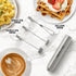 Zulay Rechargeable Froth N Go Milk Frother - 3-in-1 Wand with Case & USB-C Charger, 3 Whisk Attachments, Silver