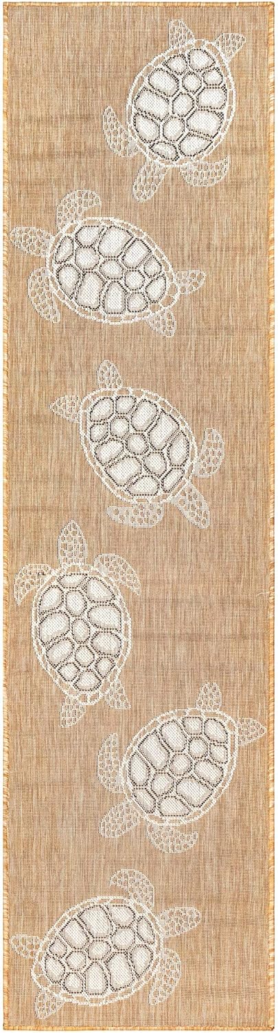 Liora Manne Sea Turtles Sand Indoor Outdoor Area Rug, 1'11" x 7'6" by Liora Manne