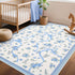 3x5 GarveeHome Floral Bow Rugs for Bedroom Girls, Rug for Living Room with Soft Low Pile, Blue and White Washable Area
