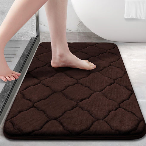 OLANLY Memory Foam Bath Mat Rug 30x20, Ultra Soft Non Slip Absorbent Bathroom Rug, Comfortable Thick Carpet