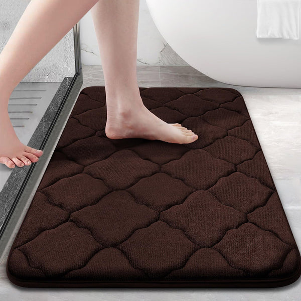 OLANLY Memory Foam Bath Mat Rug 30x20, Ultra Soft Non Slip Absorbent Bathroom Rug, Comfortable Thick Carpet