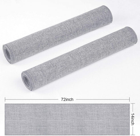 Grey Burlap Table Runners 2 Packs, 14"x72" Rustic Farmhouse Decor for Dining, Wedding, and Coffee Tables