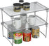 Deco Brothers Stackable Cabinet Shelf Organizer, 2 Pack, Chrome