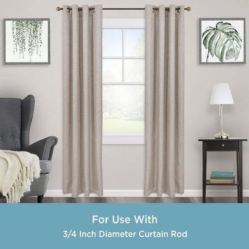 Kenney Adjustable Curtain Rod Brackets, Mocha (2-Pack)