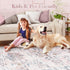 5x7 LIVEBOX Machine Washable Rug, Pink Rugs for Bedroom Girls, Soft Boho Floral Nursery Rug, Non-Slip Indoor Ultra-Thin