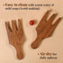 Folkulture Set of 2 Acacia Wood Salad Hands, Salad Tongs for Serving Salad Mixes, Pasta, Fruit (Natural)