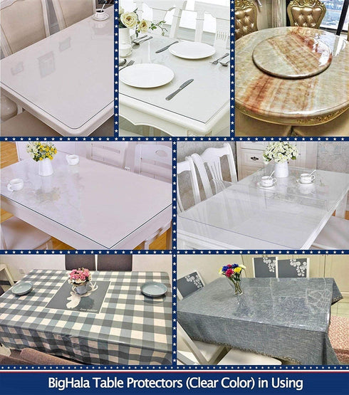 12 48 Inch Clear Plastic Table Protector Bench Entryway Coffee Side Bedside Tablecloth Cover Mat PVC Vinyl Cloths Easy