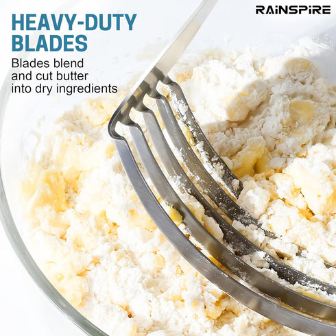Pastry Cutter For Baking, Heavy Duty Pastry Blender Stainless Steel, Thick Sharp Blades Dough Blender, Dough Cutter Butter Cutter Pastry for Easy Mixing, Dishwasher Safe, Black