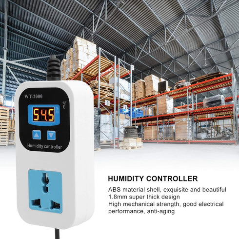 Digital Humidistat, 099% RH Humidity Switch Socket, High Accuracy for Home or Storage Warehouse
